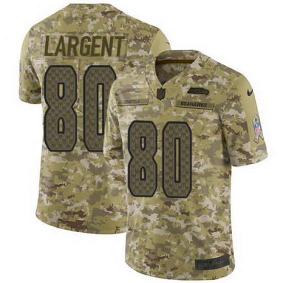 Nike Seahawks #80 Steve Largent Camo Mens Stitched NFL Limited 2018 Salute To Service Jersey Nike Seahawks #80 Steve Largent Camo Mens Stitched NFL Limited 2018 Salute To Service Jersey