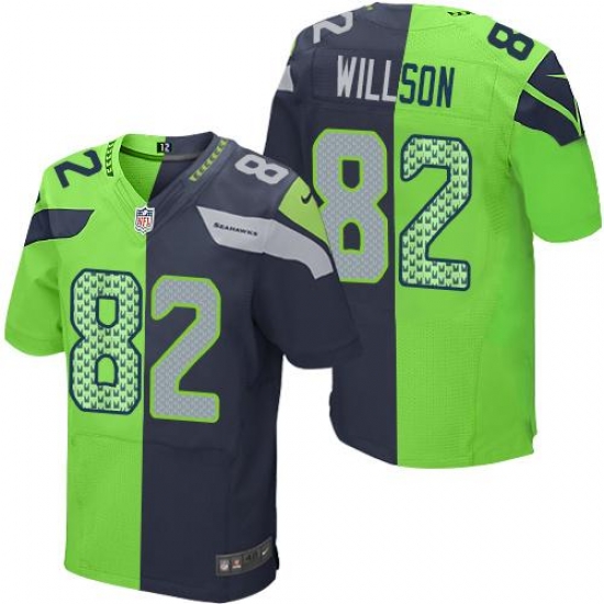 Nike Seahawks #82 Luke Willson Steel Blue Green Mens Stitched NFL Elite Split Jersey Nike Seahawks #82 Luke Willson Steel Blue Green Mens Stitched NFL Elite Split Jersey