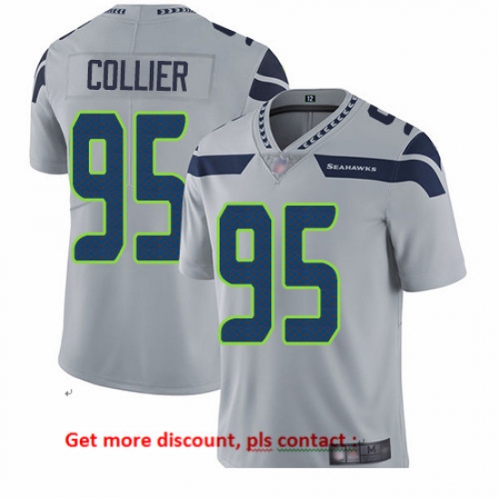 Seahawks 95 L J Collier Grey Alternate Men Stitched Football Vapor Untouchable Limited Jersey Seahawks 95 L J Collier Grey Alternate Men Stitched Football Vapor Untouchable Limited Jersey