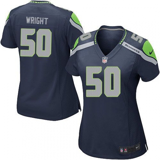 Nike Seahawks #50 K J Wright Steel Blue Team Color Womens Stitched NFL Elite Jersey Nike Seahawks #50 K J Wright Steel Blue Team Color Womens Stitched NFL Elite Jersey