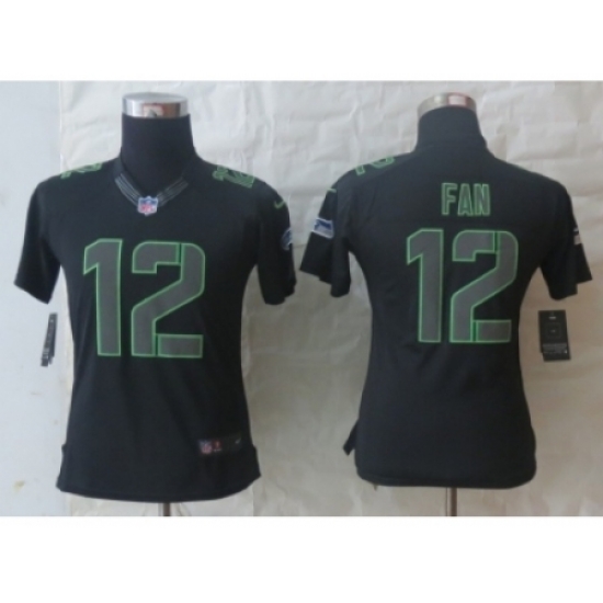 Nike Women Seattle Seahawks #12 Fan Black Jerseys(Impact Limited) Nike Women Seattle Seahawks #12 Fan Black Jerseys(Impact Limited)