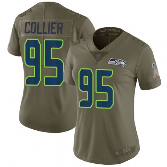 Seahawks 95 L J Collier Olive Women Stitched Football Limited 2017 Salute to Service Jersey Seahawks 95 L J Collier Olive Women Stitched Football Limited 2017 Salute to Service Jersey