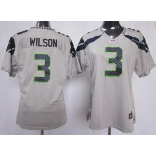 Women Nike Seattle Seahawks #3 Wilson Grey NFL Jerseys Women Nike Seattle Seahawks #3 Wilson Grey NFL Jerseys