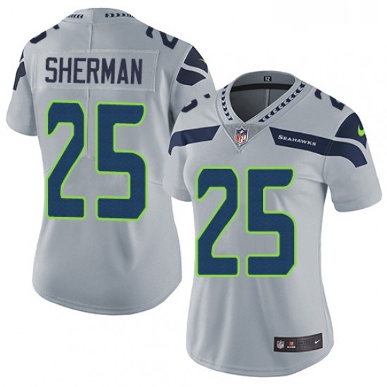 Womens Nike Seattle Seahawks 25 Richard Sherman Elite Grey Alternate NFL Jersey Womens Nike Seattle Seahawks 25 Richard Sherman Elite Grey Alternate NFL Jersey