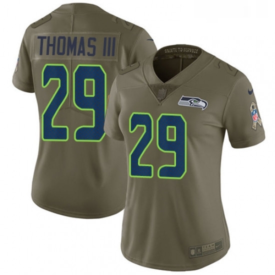 Womens Nike Seattle Seahawks 29 Earl Thomas III Limited Olive 2017 Salute to Service NFL Jersey Womens Nike Seattle Seahawks 29 Earl Thomas III Limited Olive 2017 Salute to Service NFL Jersey