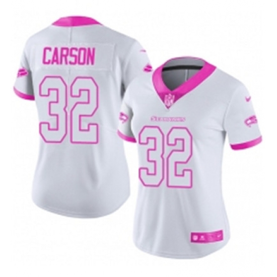 Womens Nike Seattle Seahawks 32 Chris Carson Limited WhitePink Rush Fashion NFL Jersey Womens Nike Seattle Seahawks 32 Chris Carson Limited WhitePink Rush Fashion NFL Jersey