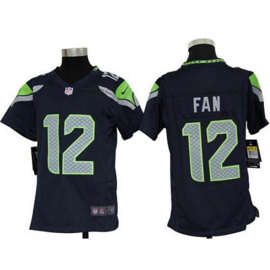 Nike Seahawks #12 Fan Steel Blue Team Color Youth Stitched NFL Elite Jersey Nike Seahawks #12 Fan Steel Blue Team Color Youth Stitched NFL Elite Jersey