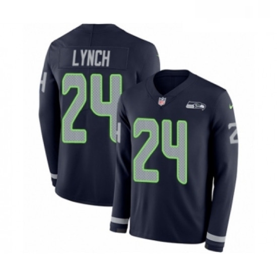 Youth Nike Seattle Seahawks 24 Marshawn Lynch Limited Navy Blue Therma Long Sleeve NFL Jersey Youth Nike Seattle Seahawks 24 Marshawn Lynch Limited Navy Blue Therma Long Sleeve NFL Jersey