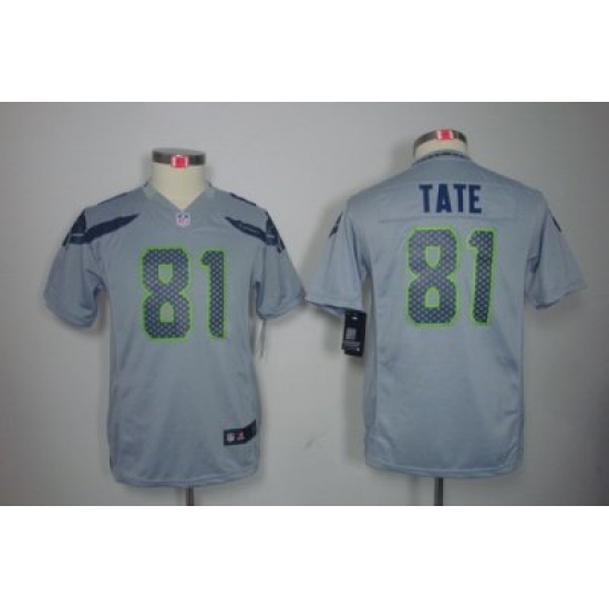 Youth Nike Seattle Seahawks #81 Golden Tate Grey Color[Youth Limited Jerseys]