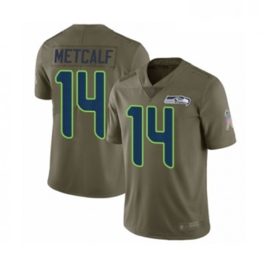 Youth Seattle Seahawks 14 DK Metcalf Limited Olive 2017 Salute to Service Football Jersey Youth Seattle Seahawks 14 DK Metcalf Limited Olive 2017 Salute to Service Football Jersey