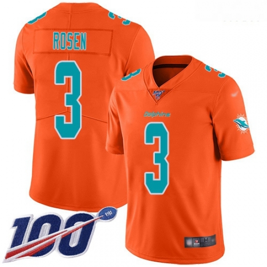 Dolphins 3 Josh Rosen Orange Men Stitched Football Limited Inverted Legend 100th Season Jersey Dolphins 3 Josh Rosen Orange Men Stitched Football Limited Inverted Legend 100th Season Jersey
