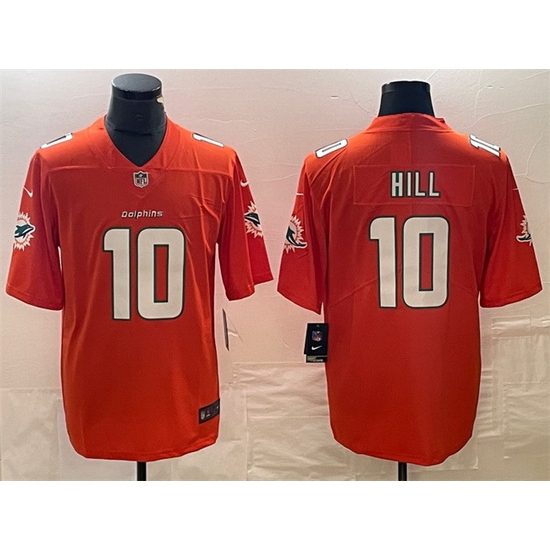 Men Miami Dolphins 10 Tyreek Hill Orange Vapor Untouchable Limited Stitched Football Jersey Men Miami Dolphins 10 Tyreek Hill Orange Vapor Untouchable Limited Stitched Football Jersey