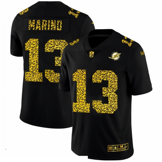 Men Miami Dolphins 13 Dan Marino Men Nike Leopard Print Fashion Vapor Limited NFL Jersey Black Men Miami Dolphins 13 Dan Marino Men Nike Leopard Print Fashion Vapor Limited NFL Jersey Black