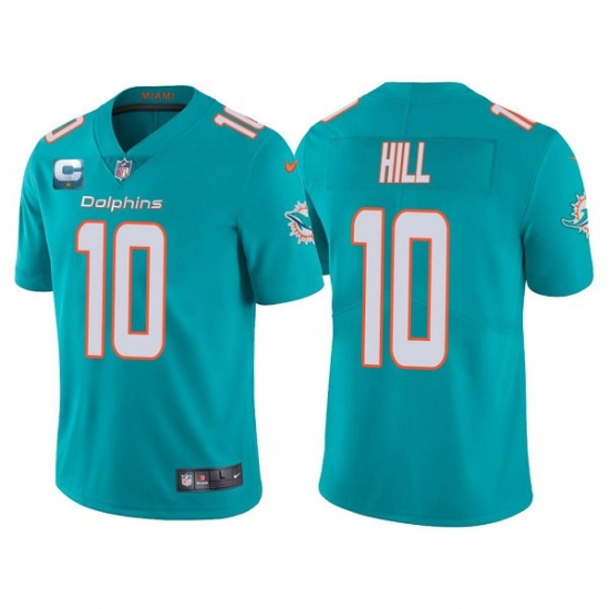 Men Miami Dolphins 2022 #10 Tyreek Hill Aqua With 2-star C Patch Vapor Untouchable Limited Stitched Football Jersey Men Miami Dolphins 2022 #10 Tyreek Hill Aqua With 2-star C Patch Vapor Untouchable Limited Stitched Football Jersey