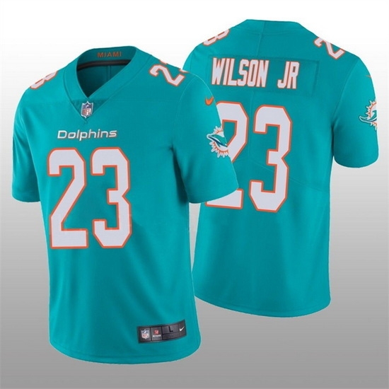 Men Miami Dolphins 23 Jeff Wilson Jr 2022 Aqua Vapor Untouchable Limited Stitched Jersey Men Miami Dolphins 23 Jeff Wilson Jr 2022 Aqua Vapor Untouchable Limited Stitched Jersey