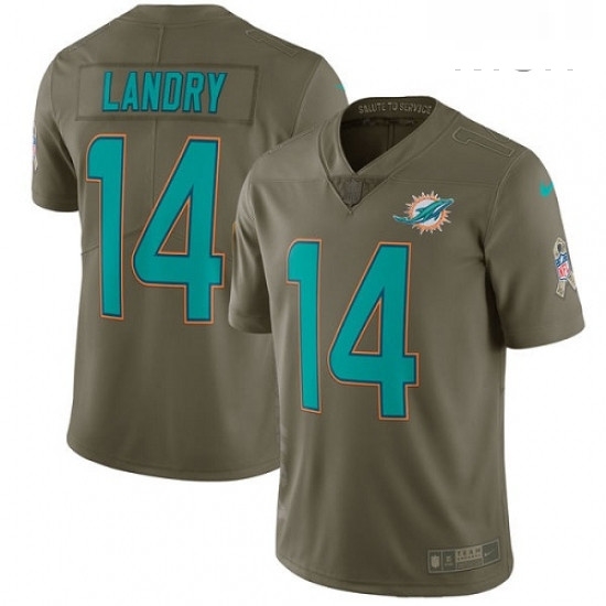 Mens Nike Miami Dolphins 14 Jarvis Landry Limited Olive 2017 Salute to Service NFL Jersey Mens Nike Miami Dolphins 14 Jarvis Landry Limited Olive 2017 Salute to Service NFL Jersey