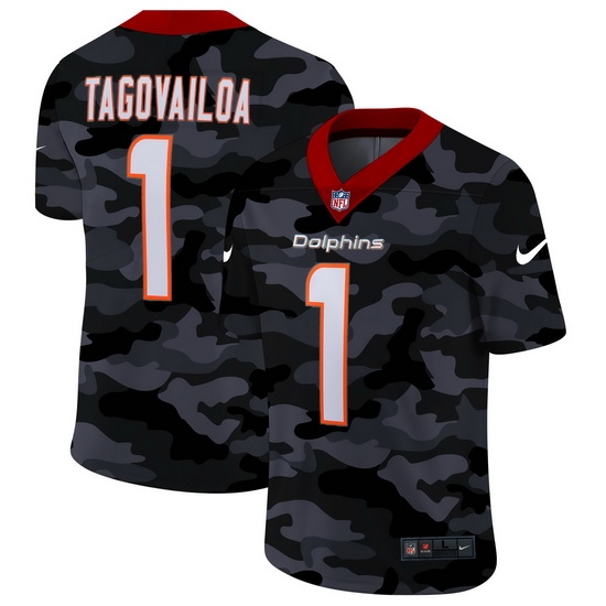 Miami Dolphins 1 Tua Tagovailoa Men Nike 2020 Black CAMO Vapor Untouchable Limited Stitched NFL Jersey Miami Dolphins 1 Tua Tagovailoa Men Nike 2020 Black CAMO Vapor Untouchable Limited Stitched NFL Jersey