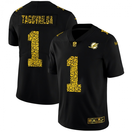 Miami Dolphins 1 Tua Tagovailoa Men Nike Leopard Print Fashion Vapor Limited NFL Jersey Black Miami Dolphins 1 Tua Tagovailoa Men Nike Leopard Print Fashion Vapor Limited NFL Jersey Black