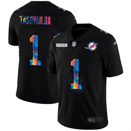 Miami Dolphins 1 Tua Tagovailoa Men Nike Multi Color Black 2020 NFL Crucial Catch Vapor Untouchable Limited Jersey Miami Dolphins 1 Tua Tagovailoa Men Nike Multi Color Black 2020 NFL Crucial Catch Vapor Untouchable Limited Jersey