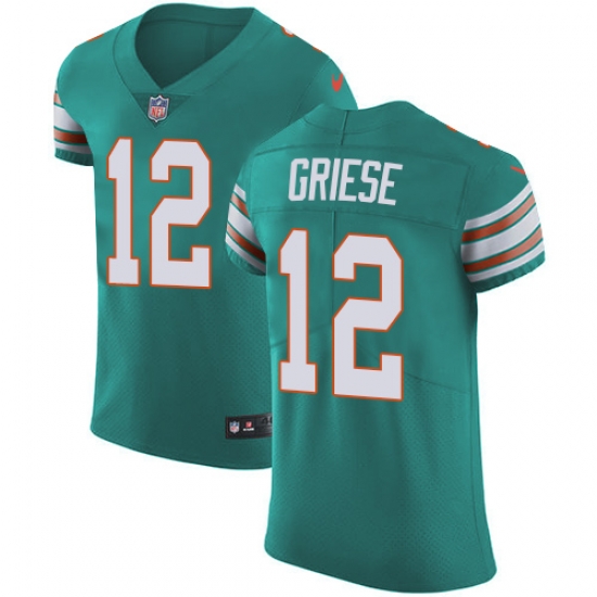 Nike Dolphins #12 Bob Griese Aqua Green Alternate Mens Stitched NFL Vapor Untouchable Elite Jersey Nike Dolphins #12 Bob Griese Aqua Green Alternate Mens Stitched NFL Vapor Untouchable Elite Jersey
