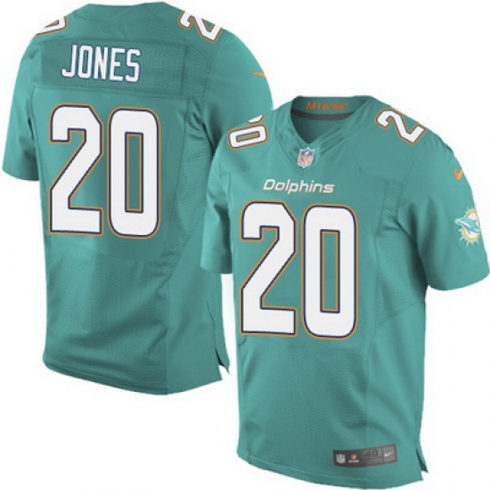 Nike Dolphins #20 Reshad Jones Aqua Green Team Color Mens Stitched NFL New Elite Jersey Nike Dolphins #20 Reshad Jones Aqua Green Team Color Mens Stitched NFL New Elite Jersey