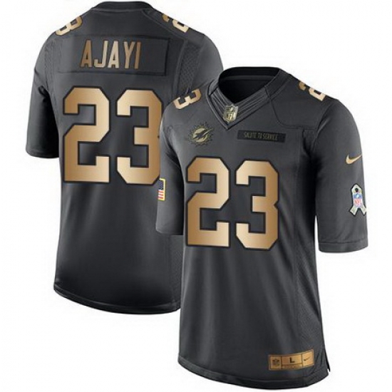 Nike Dolphins #23 Jay Ajayi Black Mens Stitched NFL Limited Gold Salute To Service Jersey Nike Dolphins #23 Jay Ajayi Black Mens Stitched NFL Limited Gold Salute To Service Jersey