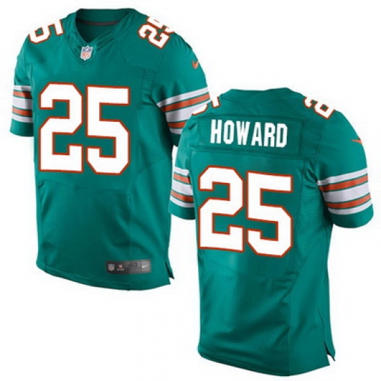 Nike Dolphins #25 Xavien Howard Aqua Green Alternate Mens Stitched NFL Elite Jersey Nike Dolphins #25 Xavien Howard Aqua Green Alternate Mens Stitched NFL Elite Jersey
