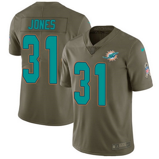 Nike Dolphins 31 Byron Jones Olive Men Stitched NFL Limited 2017 Salute To Service Jersey Nike Dolphins 31 Byron Jones Olive Men Stitched NFL Limited 2017 Salute To Service Jersey