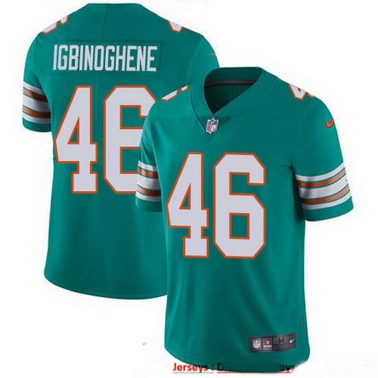 Nike Dolphins 46 Noah Igbinoghene Aqua Green Alternate Men Stitched NFL Vapor Untouchable Limited Jersey Nike Dolphins 46 Noah Igbinoghene Aqua Green Alternate Men Stitched NFL Vapor Untouchable Limited Jersey