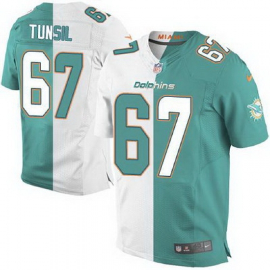 Nike Dolphins #67 Laremy Tunsil Aqua Green White Mens Stitched NFL Elite Split Jersey Nike Dolphins #67 Laremy Tunsil Aqua Green White Mens Stitched NFL Elite Split Jersey