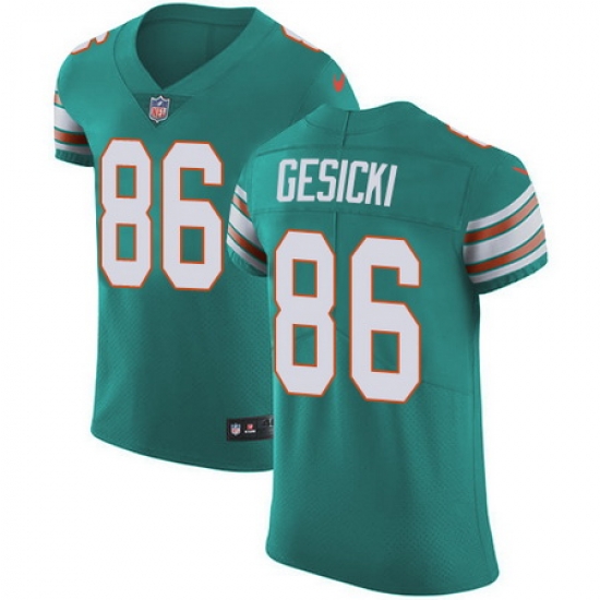Nike Dolphins #86 Mike Gesicki Aqua Green Alternate Mens Stitched NFL Vapor Untouchable Elite Jersey Nike Dolphins #86 Mike Gesicki Aqua Green Alternate Mens Stitched NFL Vapor Untouchable Elite Jersey