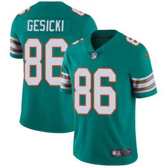 Nike Dolphins #86 Mike Gesicki Aqua Green Alternate Mens Stitched NFL Vapor Untouchable Limited Jersey Nike Dolphins #86 Mike Gesicki Aqua Green Alternate Mens Stitched NFL Vapor Untouchable Limited Jersey