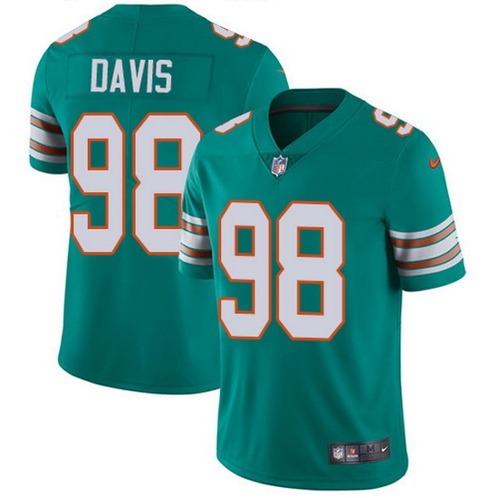 Nike Dolphins 98 Raekwon Davis Aqua Green Alternate Men Stitched NFL Vapor Untouchable Limited Jersey Nike Dolphins 98 Raekwon Davis Aqua Green Alternate Men Stitched NFL Vapor Untouchable Limited Jersey