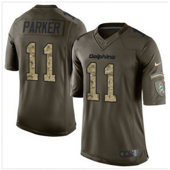 Nike Miami Dolphins #11 DeVante Parker Green Men 27s Stitched NFL Limited Salute to Service Jersey Nike Miami Dolphins #11 DeVante Parker Green Men 27s Stitched NFL Limited Salute to Service Jersey