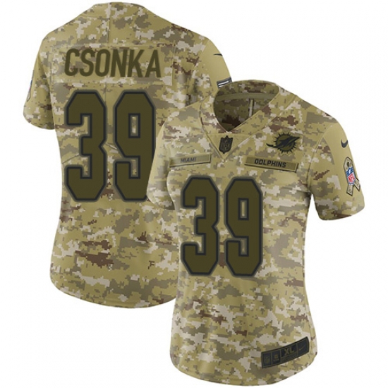Nike Dolphins #39 Larry Csonka Camo Women Stitched NFL Limited 2018 Salute to Service Jersey Nike Dolphins #39 Larry Csonka Camo Women Stitched NFL Limited 2018 Salute to Service Jersey