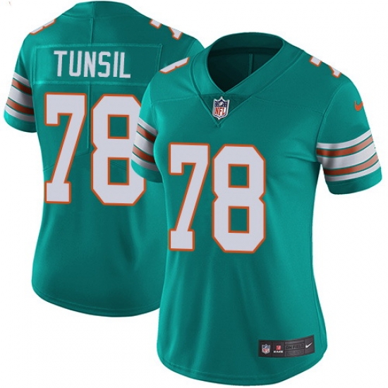 Nike Dolphins #78 Laremy Tunsil Aqua Green Alternate Womens Stitched NFL Vapor Untouchable Limited Jersey Nike Dolphins #78 Laremy Tunsil Aqua Green Alternate Womens Stitched NFL Vapor Untouchable Limited Jersey
