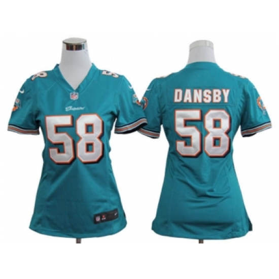 Nike Women Miami Dolphins #58 Karlos Dansby Green jersey Nike Women Miami Dolphins #58 Karlos Dansby Green jersey
