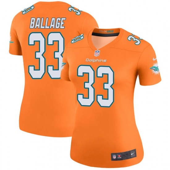 Women Kalen Ballage Miami Dolphins Color Rush Legend Nike Jersey Orange Women Kalen Ballage Miami Dolphins Color Rush Legend Nike Jersey Orange