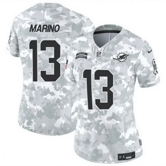 Women Miami Dolphins 13 Dan Marino 2024 F U S E Arctic Camo Salute To Service Limited Stitched Football Jersey Women Miami Dolphins 13 Dan Marino 2024 F U S E Arctic Camo Salute To Service Limited Stitched Football Jersey