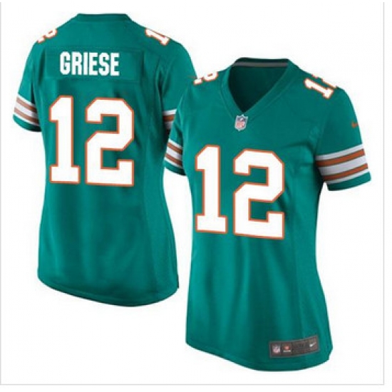Women New Miami Dolphins #12 Bob Griese Aqua Green Alternate Stitched NFL Elite Jersey Women New Miami Dolphins #12 Bob Griese Aqua Green Alternate Stitched NFL Elite Jersey