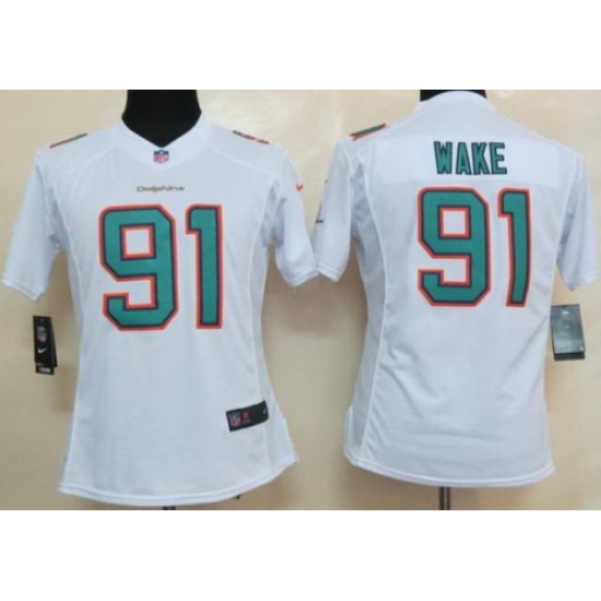 Women Nike Miami Dolphins 91 Cameron Wake White LIMITED NFL Jerseys 2013 New Style Women Nike Miami Dolphins 91 Cameron Wake White LIMITED NFL Jerseys 2013 New Style