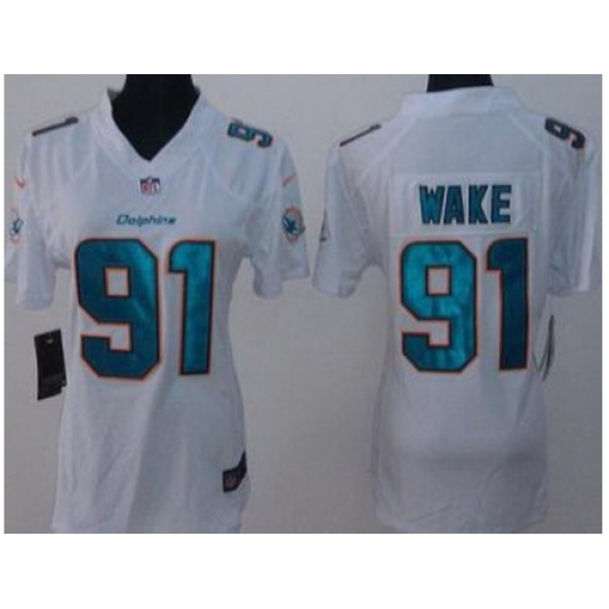 Women Nike Miami Dolphins 91 Cameron Wake White Limited NFL Jerseys New Style Women Nike Miami Dolphins 91 Cameron Wake White Limited NFL Jerseys New Style