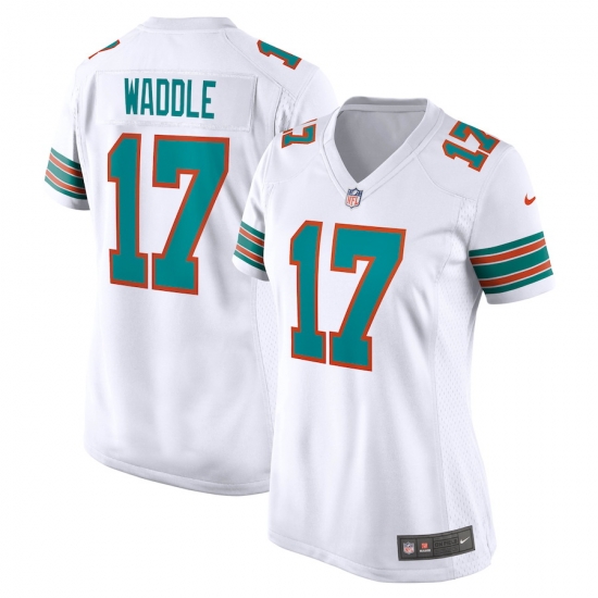 Women's Miami Dolphins #17 Jaylen Waddle White Vapor Untouchable Stitched NFL Jersey Women's Miami Dolphins #17 Jaylen Waddle White Vapor Untouchable Stitched NFL Jersey