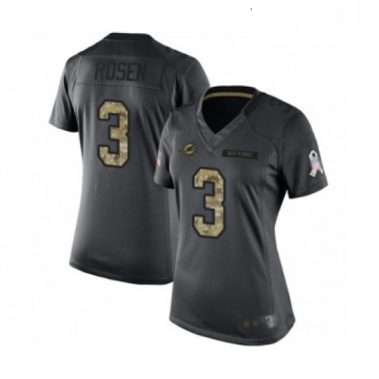 Womens Miami Dolphins 3 Josh Rosen Limited Black 2016 Salute to Service Football Jersey Womens Miami Dolphins 3 Josh Rosen Limited Black 2016 Salute to Service Football Jersey