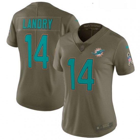 Womens Nike Miami Dolphins 14 Jarvis Landry Limited Olive 2017 Salute to Service NFL Jersey Womens Nike Miami Dolphins 14 Jarvis Landry Limited Olive 2017 Salute to Service NFL Jersey