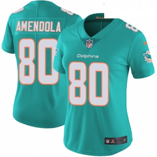 Womens Nike Miami Dolphins 80 Danny Amendola Aqua Green Team Color Vapor Untouchable Limited Player NFL Jersey Womens Nike Miami Dolphins 80 Danny Amendola Aqua Green Team Color Vapor Untouchable Limited Player NFL Jersey