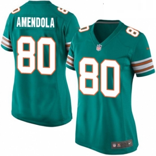 Womens Nike Miami Dolphins 80 Danny Amendola Game Aqua Green Alternate NFL Jersey Womens Nike Miami Dolphins 80 Danny Amendola Game Aqua Green Alternate NFL Jersey