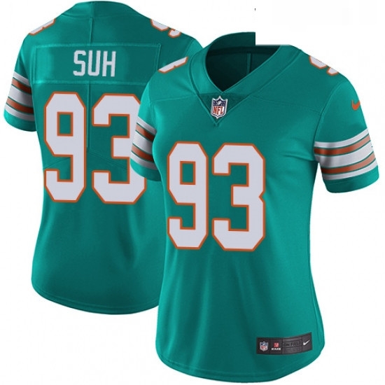 Womens Nike Miami Dolphins 93 Ndamukong Suh Elite Aqua Green Alternate NFL Jersey Womens Nike Miami Dolphins 93 Ndamukong Suh Elite Aqua Green Alternate NFL Jersey