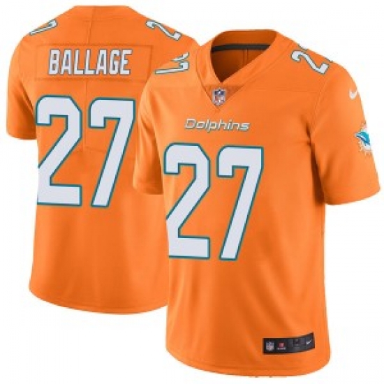 Kalen Ballage Miami Dolphins Youth Limited Color Rush Nike Jersey Orange Kalen Ballage Miami Dolphins Youth Limited Color Rush Nike Jersey Orange
