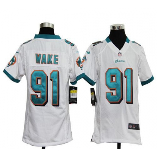 Nike Dolphins #91 Cameron Wake White Youth Stitched NFL Elite Jersey Nike Dolphins #91 Cameron Wake White Youth Stitched NFL Elite Jersey